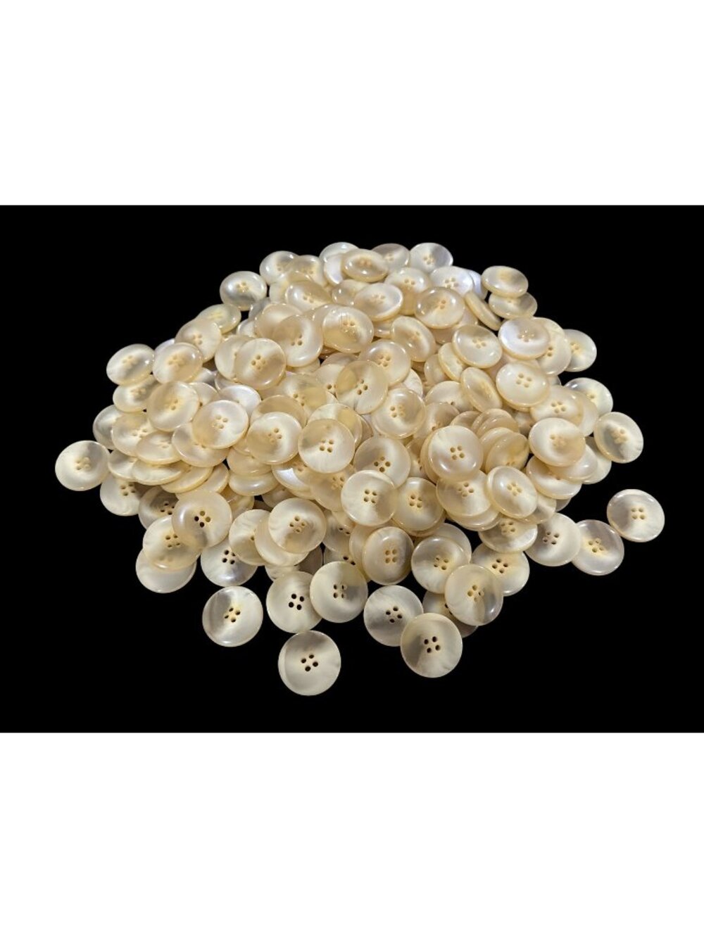 200+ Glossy Beige 4-Hole Buttons 1-Inch Diameter For Sewing, Crafting And DIY Pr